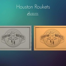 houston rockets logo relief 3d print model art basketball sculptures signs logos 3d print model - Mito3D