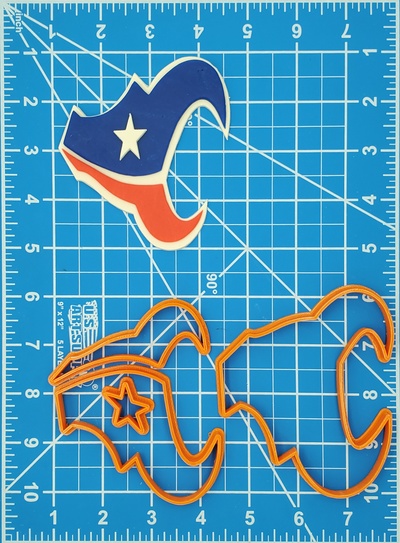 houston teksaslılar logo parçalı fondan kurabiye kesici ayarlamak çoklu boyutları ev 3d print model - Mito3D