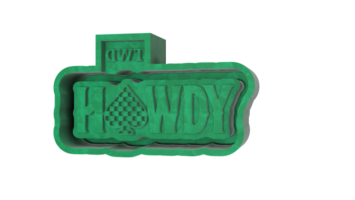 howdy checkered spade stl freshie housing mold 3d model molding car air freshener blank silicone maker creator 3d print model - Mito3D