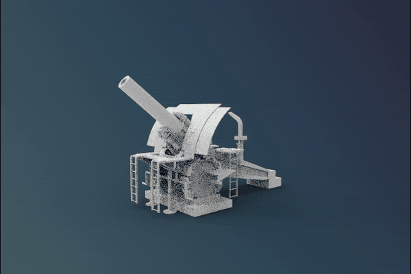 obús grande berta juego 3d modelo mundo guerra i artillería cerco pistola militar historia alemán ingenieria histórico arma impresión 3d print model - Mito3D