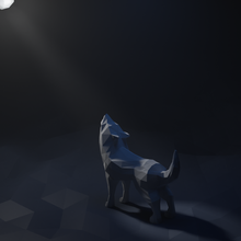 howling lowpoly wolf howl 3dprint animal 3d print model - Mito3D