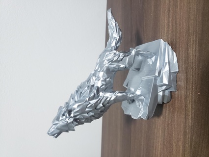ululando lupo Basso poli ululante animale lowpoly arte arredamento casa scultura 3d print model - Mito3D