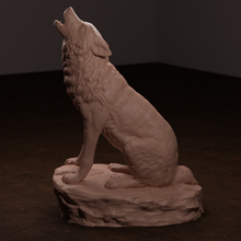 uluyan Kurt Sanat hayvan köpek ulumak doğa heykel 3d print model - Mito3D
