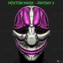 hoxton mask - payday 2 halloween cosplay 3d print model art head helmet pay day payday2 dallas stl toys chains paypday wolf bstar3dprint 3d print model - Mito3D