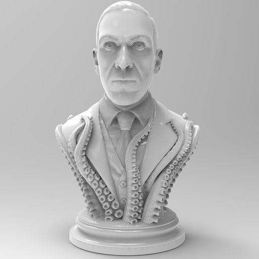 hp lovecraft bust cthulhu tentacle 3D print model - Mito3D