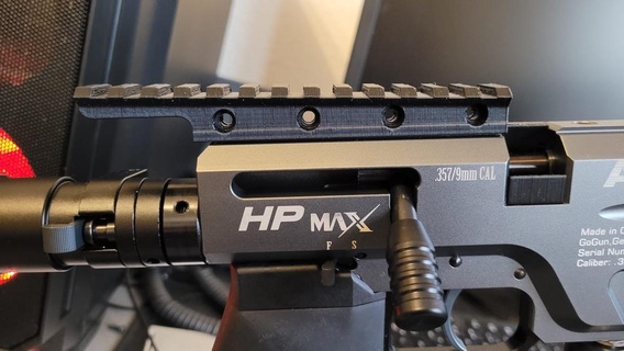 hp max 11mm weaver 212mm picatinny rail dapter 135mm 90moa 15 hpmax 9mm hp max rail aea hpmax  3d print model - Mito3D