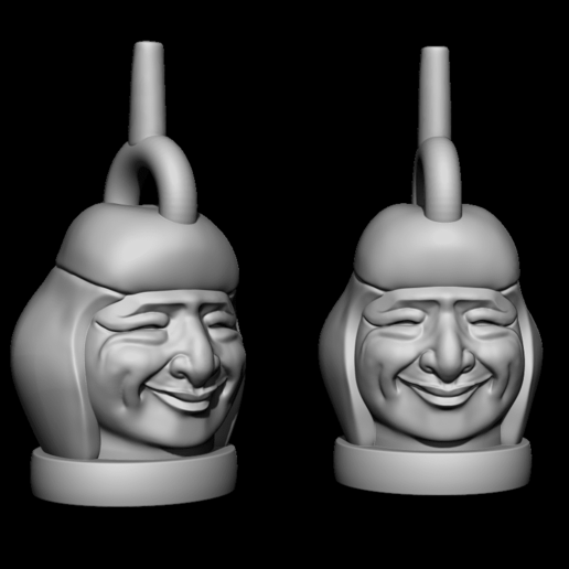 huaco portrait peru inca history art 3D print model - Mito3D