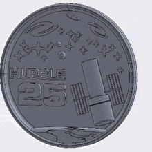 hubble teleskobu 25 yıldönümü madalyon alanı oyun hst 3d print model - Mito3D