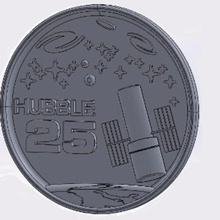 telescopio spaziale hubble 25 ° anniversario del medaglione gioco hst 3d print model - Mito3D