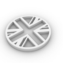coprimozzo classico mini unione Jack gadget bandiera Britannico ruote disco 3d print model - Mito3D