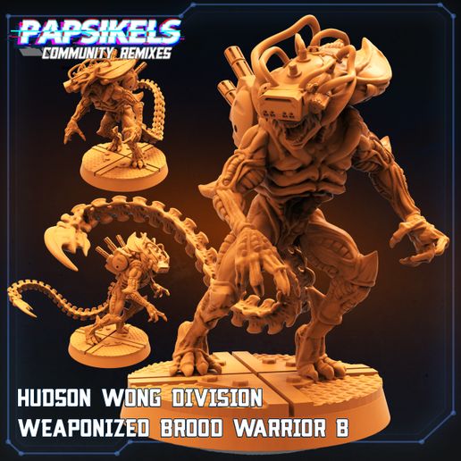 hudson wong weaponized xeno brood warrior game cyberpunk operator 3D print model - Mito3D