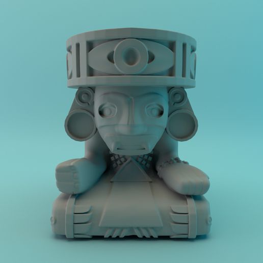 Huehueteotl arte México Panela morto vaso flores Teotihuacan Deus 3D print model - Mito3D