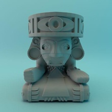 Huehueteotl arte México Panela morto vaso flores Teotihuacan Deus 3d print model - Mito3D