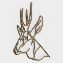 huemul curved geometric deer - 2d wall sculpture art fauna polygonal decoration animal decor minimalism animals 3d print model - Mito3D