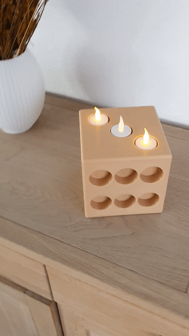 huge dice ready tealight candle fun toys light 3D print model - Mito3D