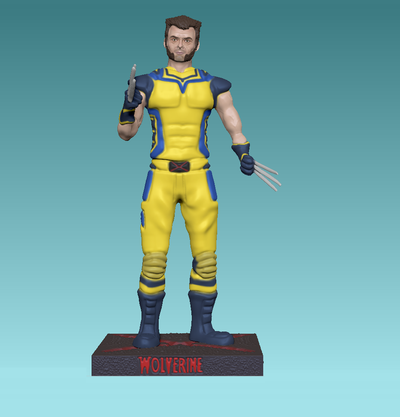 hugh jackman tête as logan carcajou dead pool hommes art prestige merveille capitaine amérique noir veuve trébucher mecs batman joker arthur morgan rouge morte ponton hulk looney airs shaun mouton 3d print model - Mito3D