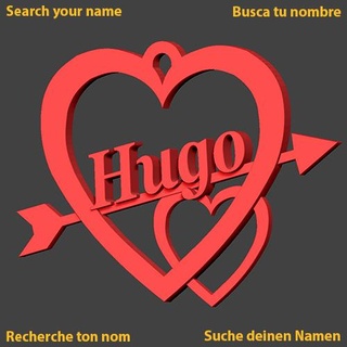 hugo cœur Cupidon l'amour amour Saint Valentin jch saint valentin amoureux journée 3d print model - Mito3D
