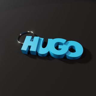 hugo - name keyring keychain 3d print model - Mito3D