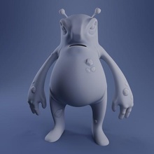 Hugo Monster Kunst 3d drucken Tier druckbar Spielzeug Spiele Fantasie Rollenspiel Miniatur Kreatur niedlich handgemacht zbrush Riese Titan Mutant Karikatur fiktiv Spielzeuge 3d print model - Mito3D