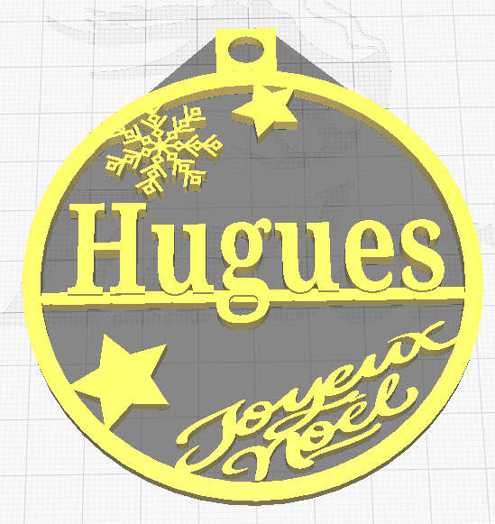 hugues christmas bauble ornament noel no l ball first fir decoration fete party star 3D print model - Mito3D