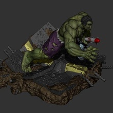 hulk arte maravilha vingadores ferro homem rígido indústrias super herói dc Multiverse 3d print model - Mito3D