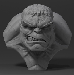 Hulk büst 3d print model - Mito3D