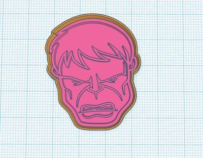 hulk face cookie 3d print model - Mito3D