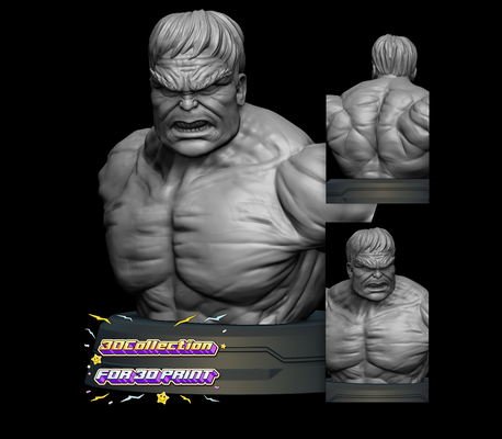 hulk figure bedava 3d yazdır model sanat yeşil intikamcı afiş 3d print model - Mito3D