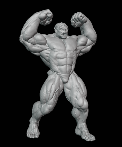 hulk fisicoculturista arte meraviglia bodybuilding m secolo h capriolo diorama 3d print model - Mito3D