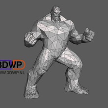 hulk low poly art lowpoly marvel sculptures 3d print model - Mito3D