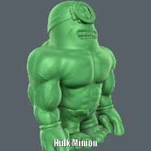 hulk minion easy print support art marvel movie despicable figure avengers rock sculpture supportless 3d print model - Mito3D