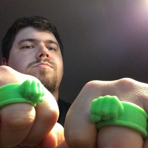 hulk rings jewelry weapons ring nerd marvel fun fists comics 3D print model - Mito3D