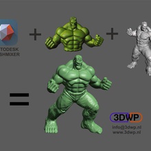 hulk sculpture meshmixer combo art einscan einscan-s marvel shining3d statue sculptures 3d print model - Mito3D