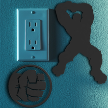 hulk silhouette light switch wall art 3d print model - Mito3D