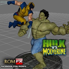 hulk vs wolverine incrível diorama a arte 23 iroman thor jogos brinquedo logan figura de ação bruce banner arma adamantium stan lee vingadores marvel 3d print model - Mito3D
