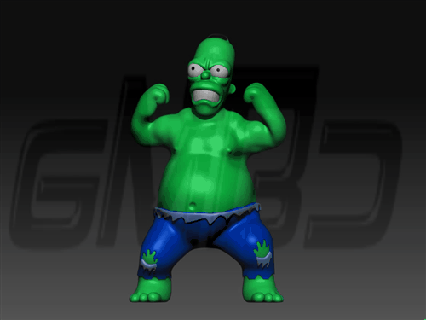 Hulkhomer simpson serie tv Omero Springfield hulk 3d print model - Mito3D