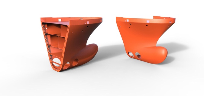 Rumpf Segment Ladung Modell Schiff Ponton Bogen Belastung Kran Boot rc Off Shore Dock Container 3d print model - Mito3D
