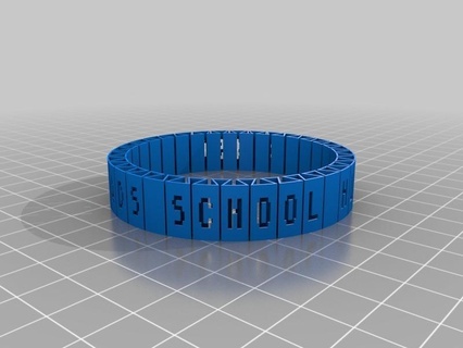 human flexible Nom bracelet personnalisé bracelets bijoux 3d print model - Mito3D