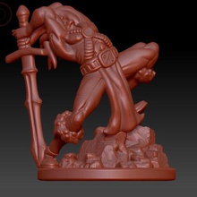 human barbarian game fighter mini miniature gaming tabletop dungeons dragons rage raging greatsword viking 3d print model - Mito3D