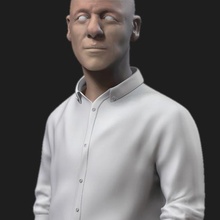 humano fracasso mangas Careca ombros 3d print model - Mito3D
