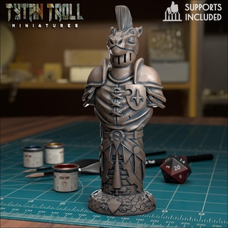 umano scacchi cavaliere pre supported vescovo impostato miniature busti fantasia dungeon draghi minis tytantroll patreon 3d print model - Mito3D