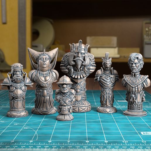 human chess set pre-supported 3D print model - Mito3D