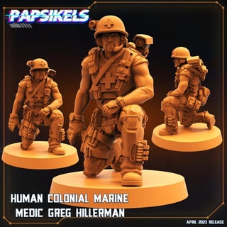 human colonial marine medic greg hillerman alien soldier space war fire aliens special team operation 3d print model - Mito3D