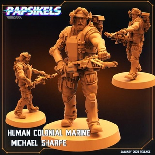 humano colonial marinho Michael Sharpe soldado marinho colonial 3d print model - Mito3D