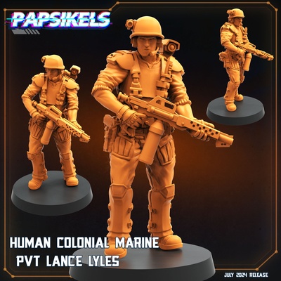 humano colonial marina pvt lanza lyles arte 3d print model - Mito3D