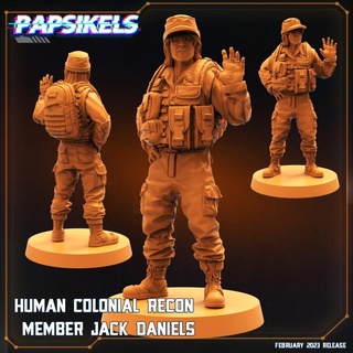 umano coloniale ricognizione membro Jack daniels soldato stella guida cancello spedizione 3d print model - Mito3D