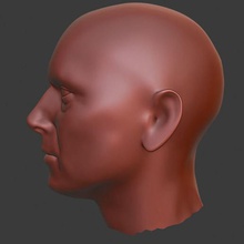 human face male older head toy 3d print model - Mito3D