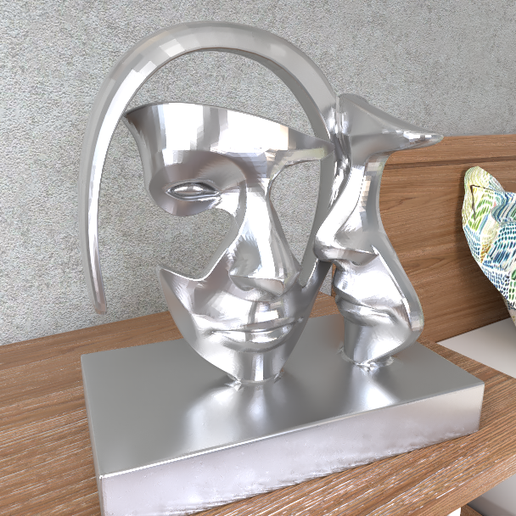 humano cabeça escultura 3D print model - Mito3D