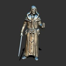 human hooded robe broadsword 28mm dnd miniature monk probe sword games 3d print model - Mito3D
