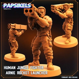 Humain jungle combattant Arnie fusée lanceur commando 3d print model - Mito3D